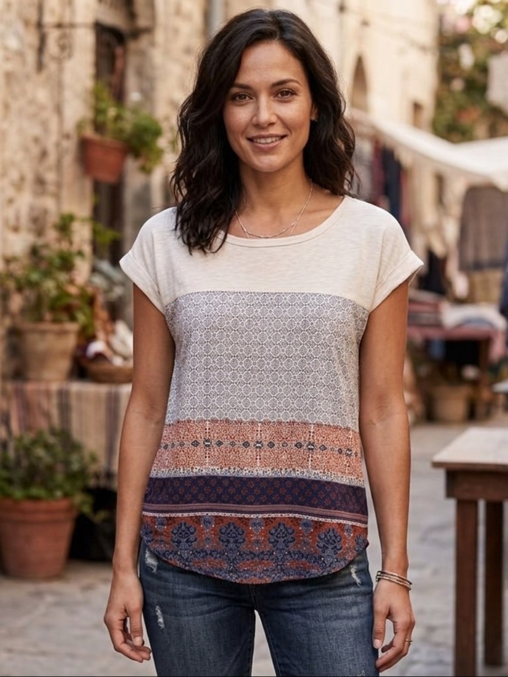 Rewind t-shirt blouse